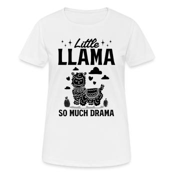Little llama so much drama - Alpaca Lover Llama - Frauen T-Shirt atmungsaktiv - Weiß - Vorne - AI Model Female 172 dark (172cm)