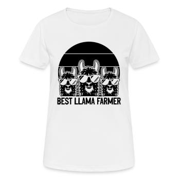 Best Llama Farmer - Women's Breathable T-Shirt - white - Front - AI Model Female 172 dark (172cm)