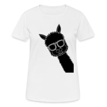 Lunettes de soleil Llama drôle Llama - T-shirt respirant Femme - blanc - Devant - AI Model Female 172 dark (172cm)