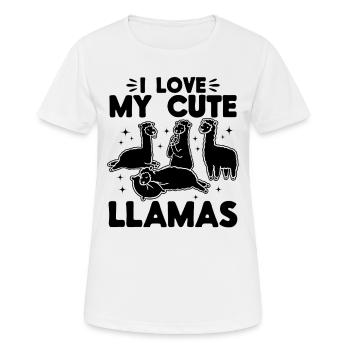 Llama Lover - I love my cute Llamas - Women's Breathable T-Shirt - white - Front - AI Model Female 172 dark (172cm)