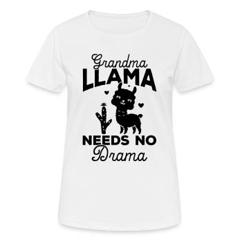 Grandma Llama Needs No Drama - Llama Grandma - Frauen T-Shirt atmungsaktiv - Weiß - Vorne - AI Model Female 172 dark (172cm)