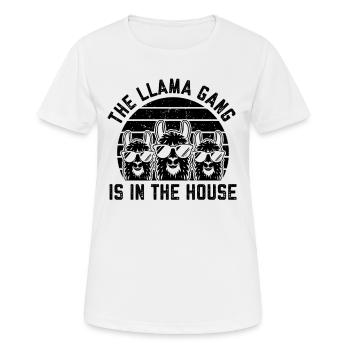 Citations drôles de lamas - Le gang de lamas est dans le - T-shirt respirant Femme - blanc - Devant - AI Model Female 172 dark (172cm)