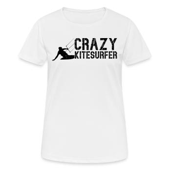 Kitesurf - Crazy Kitesurfer - T-shirt respirant Femme - blanc - Devant - AI Model Female 172 dark (172cm)