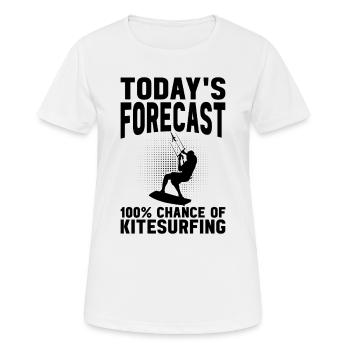 Les prévisions du jour 100 % de chance de Kitesurf - T-shirt respirant Femme - blanc - Devant - AI Model Female 172 dark (172cm)