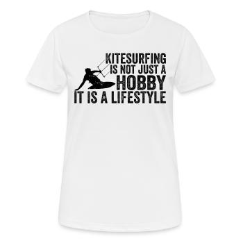 Le kitesurf n’est pas seulement un passe-temps, c’est un mode de vie - T-shirt respirant Femme - blanc - Devant - AI Model Female 172 dark (172cm)