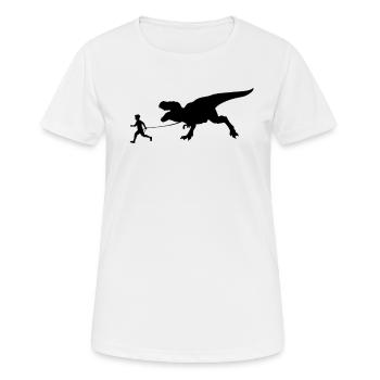 Dino T-rex walk Dinosaur Lover Cute Dino - Women's Breathable T-Shirt - white - Front - AI Model Female 172 dark (172cm)