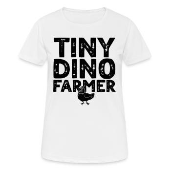 Dinosaur Funny Dino Farmer - Tiny dino farmer - Frauen T-Shirt atmungsaktiv - Weiß - Vorne - AI Model Female 172 dark (172cm)