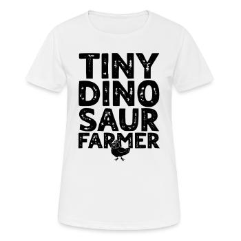 Dinosaure Drôle Dino Farmer - Minuscule fermier de dinosaures - T-shirt respirant Femme - blanc - Devant - AI Model Female 172 dark (172cm)