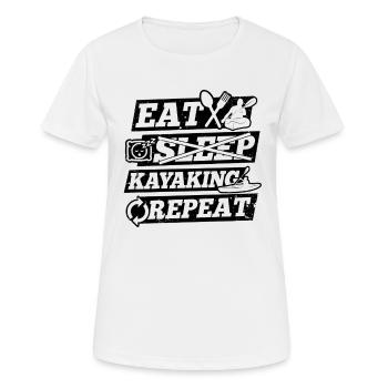 Canoeing Kayaking Kayaker - Eat Sleep Kayaking - Women's Breathable T-Shirt - white - Front - AI Model Female 172 dark (172cm)