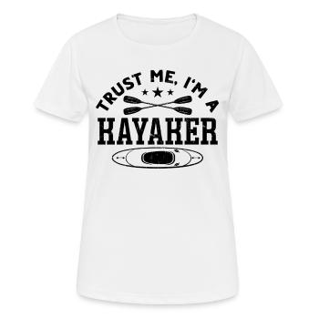 Funny Kayaking - Trust me I'm a Kayaker - Frauen T-Shirt atmungsaktiv - Weiß - Vorne - AI Model Female 172 dark (172cm)
