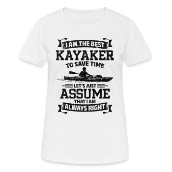 Watersports Kayaking - I am the best Kayaker - Frauen T-Shirt atmungsaktiv - Weiß - Vorne - AI Model Female 172 dark (172cm)