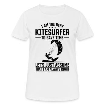 Kitesurf drôle - Je suis le meilleur - T-shirt respirant Femme - blanc - Devant - AI Model Female 172 dark (172cm)