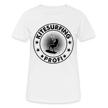 Kitesurfing Profi - Kiteboarding Kitesurfer - Frauen T-Shirt atmungsaktiv - Weiß - Vorne - AI Model Female 172 dark (172cm)