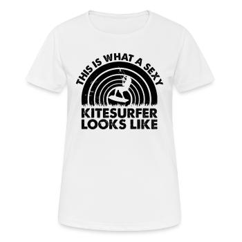 This is what a sexy Kitesurfer looks like - - Frauen T-Shirt atmungsaktiv - Weiß - Vorne - AI Model Female 172 dark (172cm)