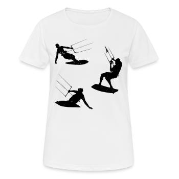 Kitesurfer Kitesurfing Watersports Kiteboarding - Frauen T-Shirt atmungsaktiv - Weiß - Vorne - AI Model Female 172 dark (172cm)