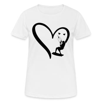 Kitesurfer Kitesurfing Heart Watersports - Frauen T-Shirt atmungsaktiv - Weiß - Vorne - AI Model Female 172 dark (172cm)