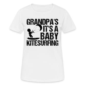 Kitesurfing Baby - Grandpa's Future Kitesurfing - Women's Breathable T-Shirt - white - Front - AI Model Female 172 dark (172cm)