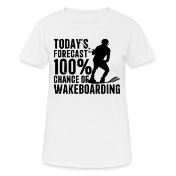 Les prévisions du jour 100 % de chance de Wakeboard - T-shirt respirant Femme - blanc - Devant - AI Model Female 172 dark (172cm)