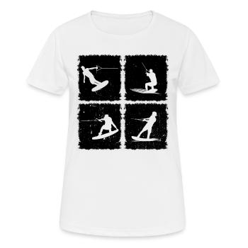 Wakeboard Wakeboarder Wakesurf - T-shirt respirant Femme - blanc - Devant - AI Model Female 172 dark (172cm)