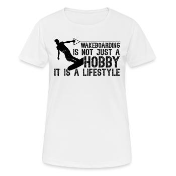Le wakeboard n’est pas seulement un passe-temps - Wakesurf - T-shirt respirant Femme - blanc - Devant - AI Model Female 172 dark (172cm)
