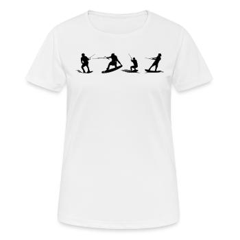 Wakeboard Silhouette Wakeboarder Silhouette - T-shirt respirant Femme - blanc - Devant - AI Model Female 172 dark (172cm)