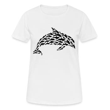 Dolphin Silhouette Dolphinfish Dolphin Lover - Frauen T-Shirt atmungsaktiv - Weiß - Vorne - AI Model Female 172 dark (172cm)