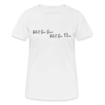 Protect Our Ocean - Climate Protection Earth - Frauen T-Shirt atmungsaktiv - Weiß - Vorne - AI Model Female 172 dark (172cm)