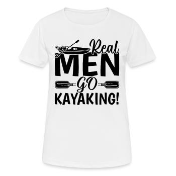 Watersports Kayaking - Real men go Kayaking - Frauen T-Shirt atmungsaktiv - Weiß - Vorne - AI Model Female 172 dark (172cm)