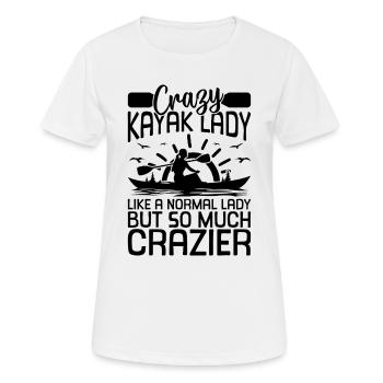 Crazy Kayak lady comme une dame normale mais tellement - T-shirt respirant Femme - blanc - Devant - AI Model Female 172 dark (172cm)