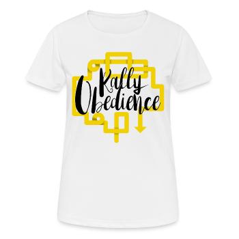 Rally Obedience Design für Hundesport mit Hund - Frauen T-Shirt atmungsaktiv - Weiß - Vorne - AI Model Female 172 dark (172cm)