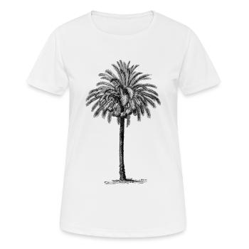 Dattelpalme Palme Illustration - Frauen T-Shirt atmungsaktiv - Weiß - Vorne - AI Model Female 172 dark (172cm)