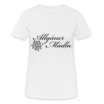 Allgäuer Mädla - Die Mädels aus dem Allgäu - Frauen T-Shirt atmungsaktiv - Weiß - Vorne - AI Model Female 172 dark (172cm)