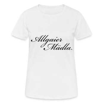 Allgaier Mädla - Allgäuer Design für Frauen - Frauen T-Shirt atmungsaktiv - Weiß - Vorne - AI Model Female 172 dark (172cm)