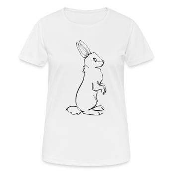 KANINCHEN LINE ART | Pet lover | Easter - Women's Breathable T-Shirt - white - Front - AI Model Female 172 dark (172cm)
