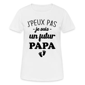Je Peux Pas Je Suis Un Futur Papa - T-shirt respirant Femme - blanc - Devant - AI Model Female 172 dark (172cm)