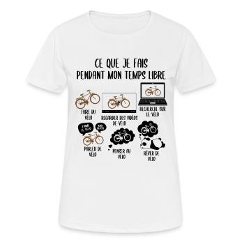 Mon temps de mon temps libre Vélo - T-shirt respirant Femme - blanc - Devant - AI Model Female 172 dark (172cm)