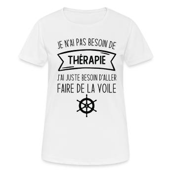 J'ai juste besoin d'aller faire de la voile - T-shirt respirant Femme - blanc - Devant - AI Model Female 172 dark (172cm)
