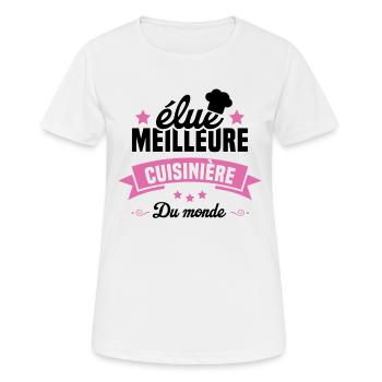 élue Meilleure cuisinière du monde - T-shirt respirant Femme - blanc - Devant - AI Model Female 172 dark (172cm)