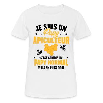 Je suis un papy Apiculteur et un papy normal - T-shirt respirant Femme - blanc - Devant - AI Model Female 172 dark (172cm)