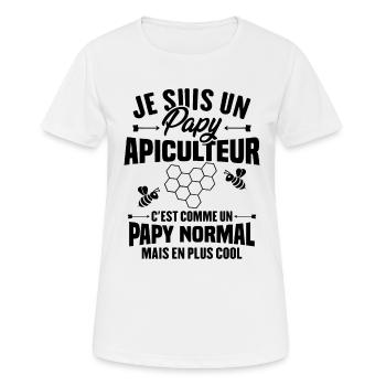 Je suis un papy Apiculteur et un papy normal - T-shirt respirant Femme - blanc - Devant - AI Model Female 172 dark (172cm)