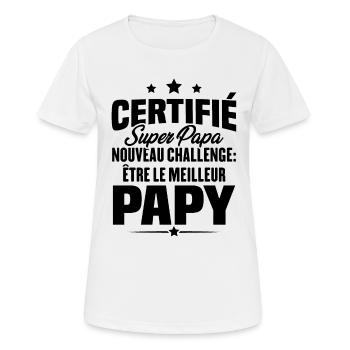 Cadeau nouveau challenge être le meilleur papy - T-shirt respirant Femme - blanc - Devant - AI Model Female 172 dark (172cm)