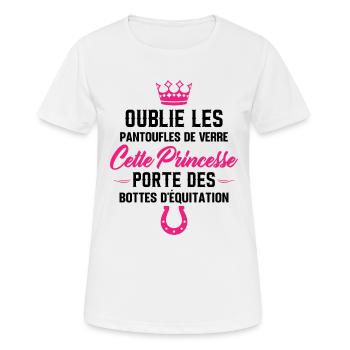 Cette Princesse Porte Des Bottes D'équitation - T-shirt respirant Femme - blanc - Devant - AI Model Female 172 dark (172cm)