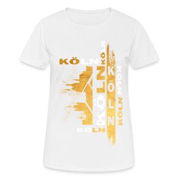 Cologne Allemagne Ville Skyline Font Or - T-shirt respirant Femme - blanc - Devant - AI Model Female 172 dark (172cm)