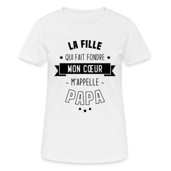 La fille qui fait fondre mon cœur m'appelle papa - T-shirt respirant Femme - blanc - Devant - AI Model Female 172 dark (172cm)