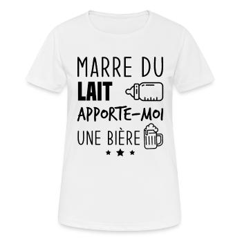 Marre du lait apporte moi une bière - T-shirt respirant Femme - blanc - Devant - AI Model Female 172 dark (172cm)