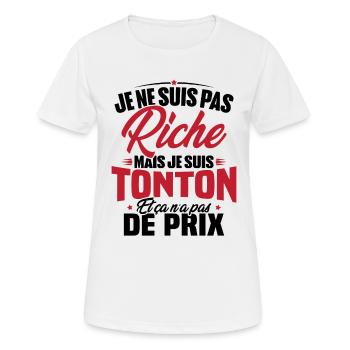 Je ne suis pas riche mais je suis tonton - T-shirt respirant Femme - blanc - Devant - AI Model Female 172 dark (172cm)