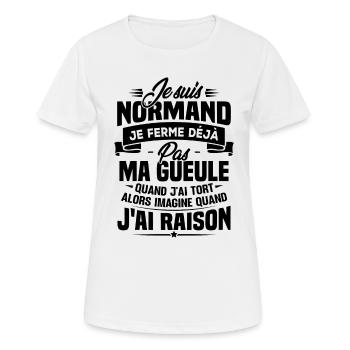 Humour cadeau Je suis Normand - T-shirt respirant Femme - blanc - Devant - AI Model Female 172 dark (172cm)