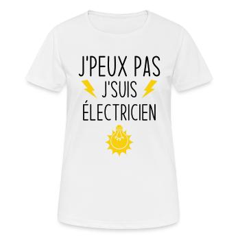 Ich kann nicht Ich bin Elektriker - Frauen T-Shirt atmungsaktiv - Weiß - Vorne - AI Model Female 172 dark (172cm)