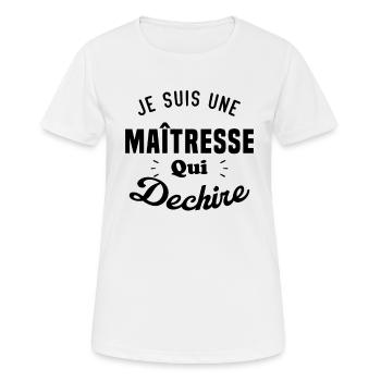 Je Suis Une Maîtresse Qui Déchire - T-shirt respirant Femme - blanc - Devant - AI Model Female 172 dark (172cm)