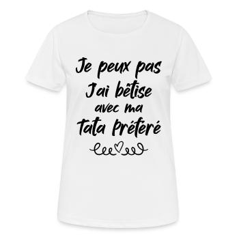 Ich kann nicht, ich habe Dummheit mit meiner Lieblingstata - Frauen T-Shirt atmungsaktiv - Weiß - Vorne - AI Model Female 172 dark (172cm)